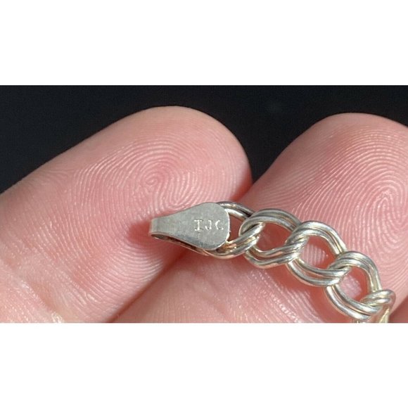 925 IJC Italy Double Link Bracelet Fine Lobster Claw Sterling - Picture 5 of 6